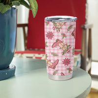 Pink Paniolo Palaka Hawaiian Cowgirl Christmas Tumbler Cup LT9 - Polynesian Pride