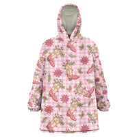 Pink Paniolo Palaka Hawaiian Cowgirl Christmas Wearable Blanket Hoodie LT9 One Size Pink - Polynesian Pride