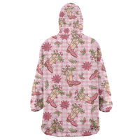 Pink Paniolo Palaka Hawaiian Cowgirl Christmas Wearable Blanket Hoodie LT9 - Polynesian Pride