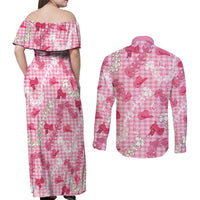 Paniolo Palaka Hawaiian Cowgirl Couples Matching Off Shoulder Maxi Dress and Long Sleeve Button Shirt LT9 - Polynesian Pride