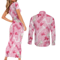 Paniolo Palaka Hawaiian Cowgirl Couples Matching Short Sleeve Bodycon Dress and Long Sleeve Button Shirt LT9 - Polynesian Pride