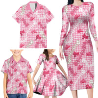 Paniolo Palaka Hawaiian Cowgirl Family Matching Long Sleeve Bodycon Dress and Hawaiian Shirt LT9 - Polynesian Pride