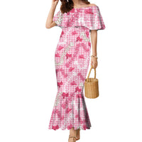 Paniolo Palaka Hawaiian Cowgirl Family Matching Mermaid Dress and Hawaiian Shirt LT9 Mom's Dress Pink - Polynesian Pride