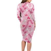 Paniolo Palaka Hawaiian Cowgirl Long Sleeve Bodycon Dress - Polynesian Pride