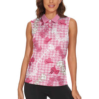 Paniolo Palaka Hawaiian Cowgirl Women Sleeveless Polo Shirt LT9 - Polynesian Pride