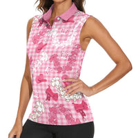 Paniolo Palaka Hawaiian Cowgirl Women Sleeveless Polo Shirt LT9 - Polynesian Pride