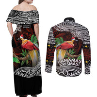 Papua New Guinea Christmas Couples Matching Off Shoulder Maxi Dress and Long Sleeve Button Shirt - Polynesian Pride