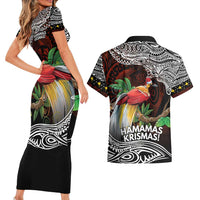 Papua New Guinea Christmas Couples Matching Short Sleeve Bodycon Dress and Hawaiian Shirt LT9 - Polynesian Pride