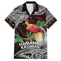 Papua New Guinea Christmas Family Matching Long Sleeve Bodycon Dress and Hawaiian Shirt LT9 Dad's Shirt - Short Sleeve Black - Polynesian Pride