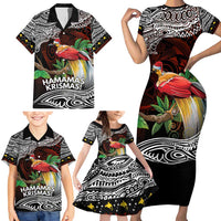 Papua New Guinea Christmas Family Matching Short Sleeve Bodycon Dress and Hawaiian Shirt - Polynesian Pride