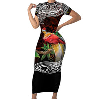 Papua New Guinea Christmas Family Matching Short Sleeve Bodycon Dress and Hawaiian Shirt - Polynesian Pride