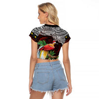 Papua New Guinea Christmas Raglan Cropped T Shirt - Polynesian Pride