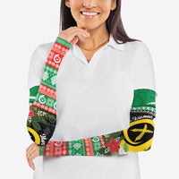 Vanuatu Pig's Tusk Meri Krismas! Arm Sleeves Vanuatuan Sand Drawing Pattern LT9 - Polynesian Pride