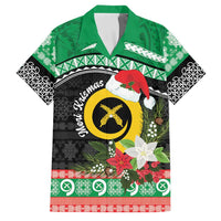 Vanuatu Pig's Tusk Meri Krismas! Family Matching Off Shoulder Maxi Dress and Hawaiian Shirt Vanuatuan Sand Drawing Pattern LT9 Dad's Shirt - Short Sleeve Green - Polynesian Pride