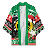 Vanuatu Pig's Tusk Meri Krismas! Kimono Vanuatuan Sand Drawing Pattern LT9 Unisex Green - Polynesian Pride