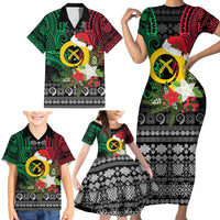 Vanuatu Pig's Tusk Meri Krismas! Family Matching Short Sleeve Bodycon Dress and Hawaiian Shirt Vanuatuan Ancient Art Spirit LT9 - Polynesian Pride