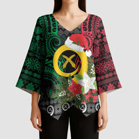 Vanuatu Pig's Tusk Meri Krismas! Kimono Sleeve Blouse Vanuatuan Ancient Art Spirit LT9 - Polynesian Pride