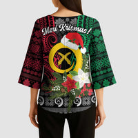 Vanuatu Pig's Tusk Meri Krismas! Kimono Sleeve Blouse Vanuatuan Ancient Art Spirit LT9 - Polynesian Pride