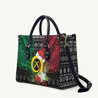 Vanuatu Pig's Tusk Meri Krismas! Leather Bag Vanuatuan Ancient Art Spirit - Polynesian Pride