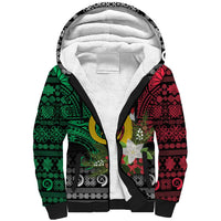 Vanuatu Pig's Tusk Meri Krismas! Sherpa Hoodie Vanuatuan Ancient Art Spirit LT9 Unisex Black - Polynesian Pride