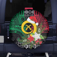 Vanuatu Pig's Tusk Meri Krismas! Spare Tire Cover Vanuatuan Ancient Art Spirit LT9 No hole Black - Polynesian Pride