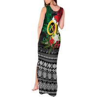 Vanuatu Pig's Tusk Meri Krismas! Tank Maxi Dress Vanuatuan Ancient Art Spirit LT9 - Polynesian Pride