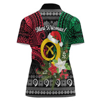 Vanuatu Pig's Tusk Meri Krismas! Women Polo Shirt Vanuatuan Ancient Art Spirit LT9 - Polynesian Pride