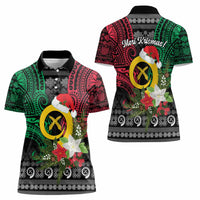 Vanuatu Pig's Tusk Meri Krismas! Women Polo Shirt Vanuatuan Ancient Art Spirit LT9 - Polynesian Pride