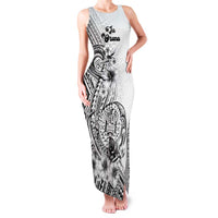 Ia Orana Tahiti Personalised Family Matching Tank Maxi Dress and Hawaiian Shirt French Polynesia Hook Tattoo Special White Color LT9 Mom's Dress White - Polynesian Pride