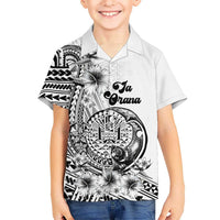 Ia Orana Tahiti Personalised Kid Hawaiian Shirt French Polynesia Hook Tattoo Special White Color LT9 Kid White - Polynesian Pride