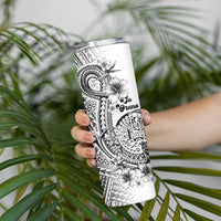 Ia Orana Tahiti Personalised Skinny Tumbler French Polynesia Hook Tattoo Special White Color LT9 - Polynesian Pride