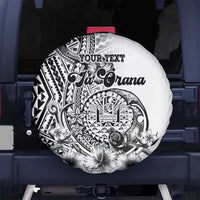 Ia Orana Tahiti Personalised Spare Tire Cover French Polynesia Hook Tattoo Special White Color LT9 No hole White - Polynesian Pride