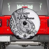 Ia Orana Tahiti Personalised Spare Tire Cover French Polynesia Hook Tattoo Special White Color LT9 - Polynesian Pride