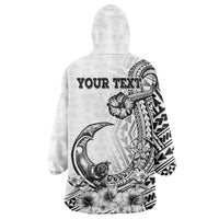 Ia Orana Tahiti Personalised Wearable Blanket Hoodie French Polynesia Hook Tattoo Special White Color LT9 - Polynesian Pride