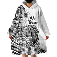 Ia Orana Tahiti Personalised Wearable Blanket Hoodie French Polynesia Hook Tattoo Special White Color LT9 - Polynesian Pride