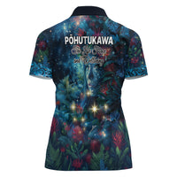 New Zealand Matariki Pohutukawa Women Polo Shirt Te Mauri te Ora LT9 - Polynesian Pride