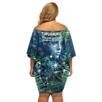 New Zealand Matariki Tupuanuku Family Matching Off Shoulder Short Dress and Hawaiian Shirt Te W o te Hauhake LT9 - Polynesian Pride