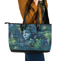 New Zealand Matariki Tupuanuku Leather Tote Bag Te W o te Hauhake LT9 - Polynesian Pride