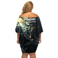 New Zealand Matariki Tupuarangi Off Shoulder Short Dress Ng Kai o te Rangi LT9 - Polynesian Pride
