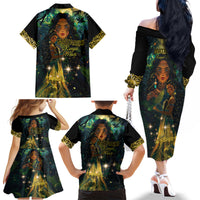 New Zealand Matariki Family Matching Off The Shoulder Long Sleeve Dress and Hawaiian Shirt Rongo Mori Wellbeing and Good Luck LT9 - Polynesian Pride
