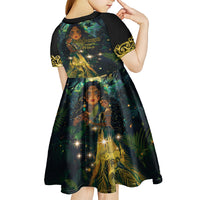 New Zealand Matariki Kid Short Sleeve Dress Rongo Mori Wellbeing and Good Luck LT9 - Polynesian Pride