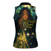 New Zealand Matariki Women Sleeveless Polo Shirt Rongo Mori Wellbeing and Good Luck LT9 - Polynesian Pride