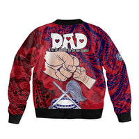 Dads Day American Samoa Sleeve Zip Bomber Jacket Dad Ou Te Alofa Ia Te Oe Tama - Polynesian Flowers Tribal LT9 - Polynesian Pride