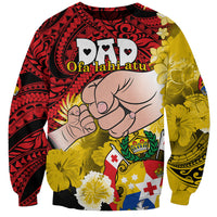 Dads Day Tonga Sweatshirt Dad Ofa lahi atu - Polynesian Flowers Tribal LT9 Unisex Red - Polynesian Pride