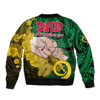 Fathers Day Polynesian Islands Vanuatu Bomber Jacket Dad Mi lavem yu - Polynesian Flowers Tribal LT9 - Polynesian Pride