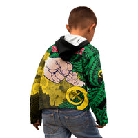 Personalised Dads Day Vanuatu Kid Hoodie Dad Mi lavem yu - Polynesian Flowers Tribal LT9 - Polynesian Pride