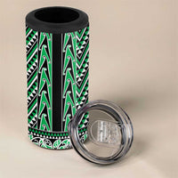 New Zealand Maori Niho Taniwha 4 in 1 Can Cooler Tumbler Kakariki Mangopare and Puhoro Pattern LT9 - Polynesian Pride