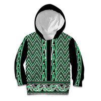 New Zealand Maori Niho Taniwha Kid Hoodie Kakariki Mangopare and Puhoro Pattern LT9 Hoodie Green - Polynesian Pride
