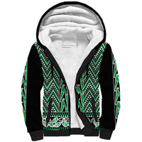 New Zealand Maori Niho Taniwha Sherpa Hoodie Kakariki Mangopare and Puhoro Pattern LT9 Unisex Green - Polynesian Pride