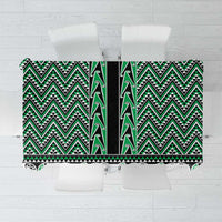 New Zealand Maori Niho Taniwha Tablecloth Kakariki Mangopare and Puhoro Pattern